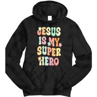 Jesus Is My Superhero Christian Religious Tie Dye Hoodie