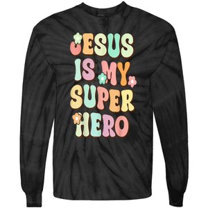 Jesus Is My Superhero Christian Religious Tie-Dye Long Sleeve Shirt