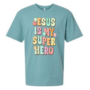 Jesus Is My Superhero Christian Religious Sueded Cloud Jersey T-Shirt