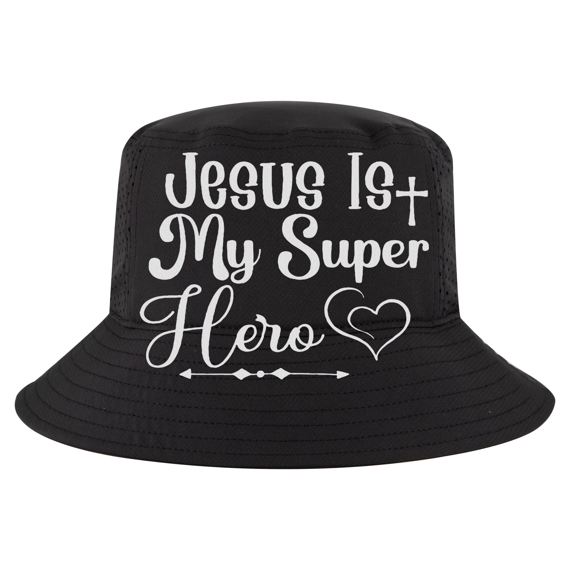 Jesus Is My Superhero Flat Bill Trucker Hat