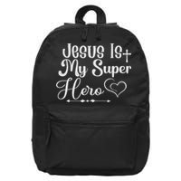 Jesus Is My Superhero 16 in Basic Backpack