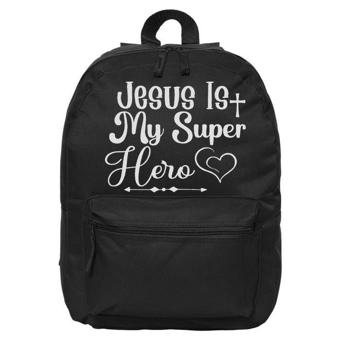 Jesus Is My Superhero 16 in Basic Backpack