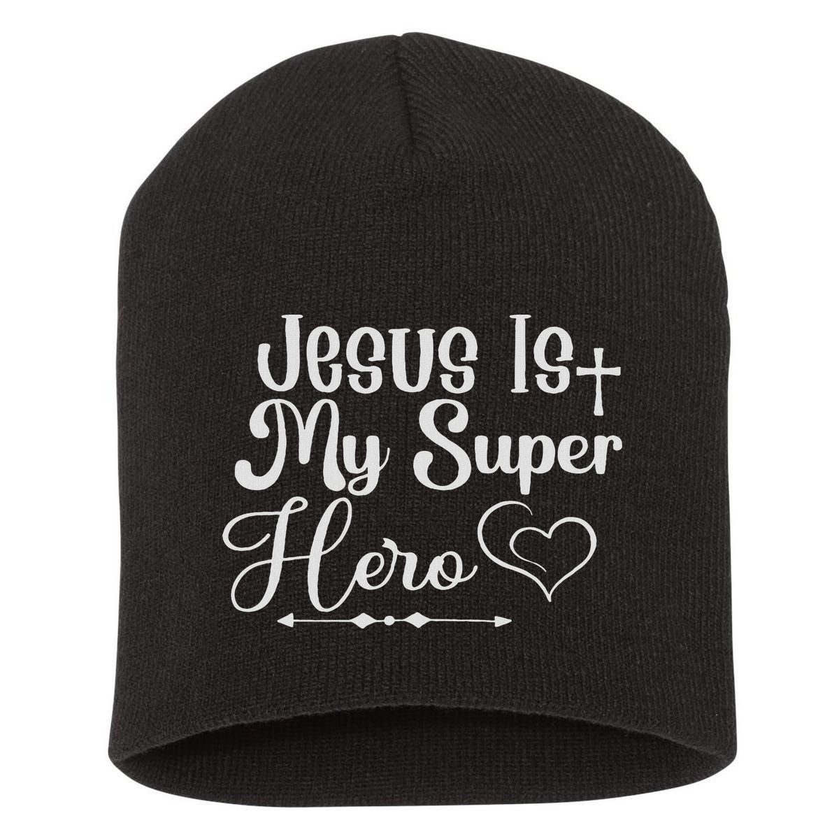 Jesus Is My Superhero Short Acrylic Beanie