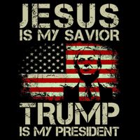 Jesus Is My Savior Trump Is My President Trump 2024 Usa Flag Gift Flatbill Hat
