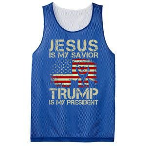 Jesus Is My Savior Trump Is My President Trump 2024 Usa Flag Gift Mesh Reversible Basketball Jersey Tank