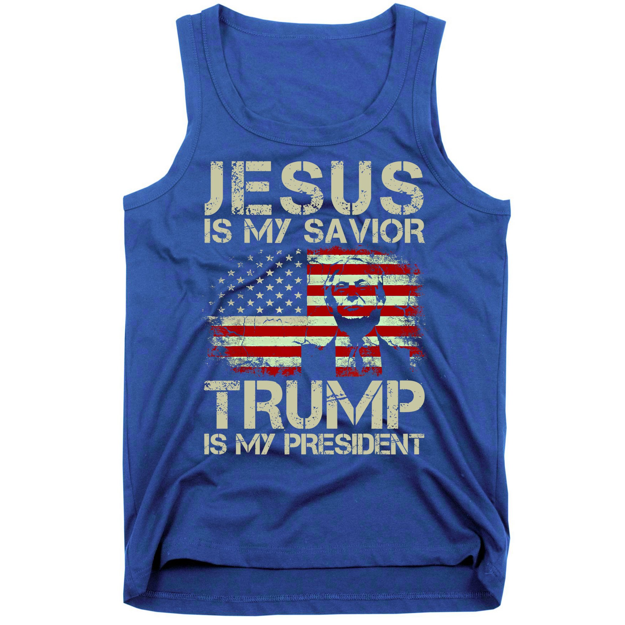Jesus Is My Savior Trump Is My President Trump 2024 Usa Flag Gift Tank Top