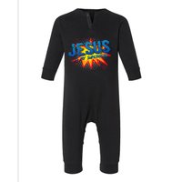 Jesus Is My Superhero Cute Powerful Christian Gift Comic Infant Fleece One Piece