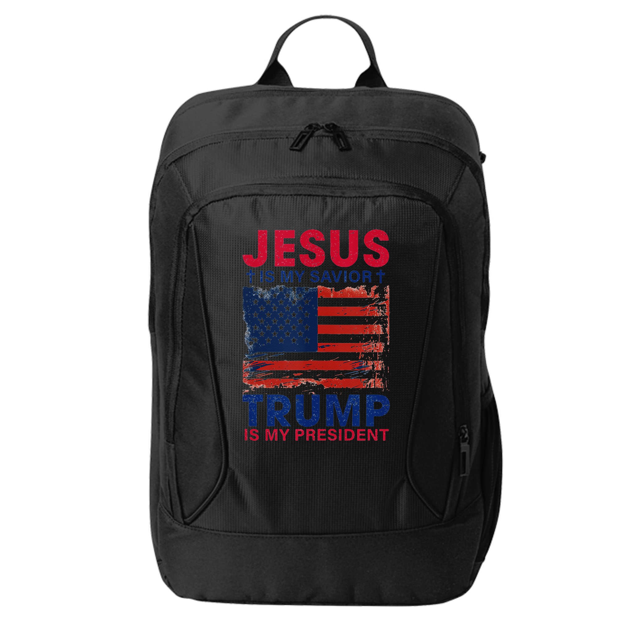 Jesus Is My Savior Trump Is My President Flag City Backpack