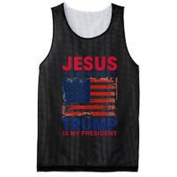 Jesus Is My Savior Trump Is My President Flag Mesh Reversible Basketball Jersey Tank