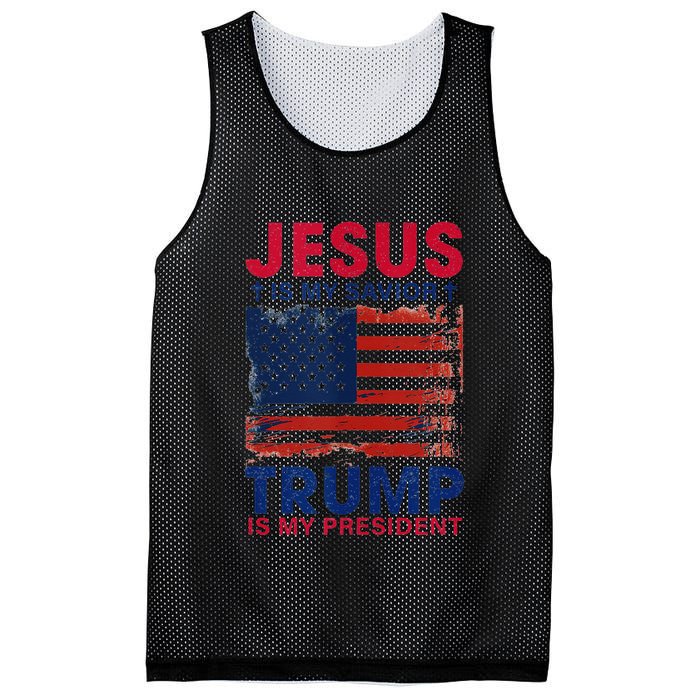 Jesus Is My Savior Trump Is My President Flag Mesh Reversible Basketball Jersey Tank
