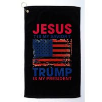 Jesus Is My Savior Trump Is My President Flag Golf Towel