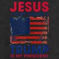 Jesus Is My Savior Trump Is My President Flag Golf Towel