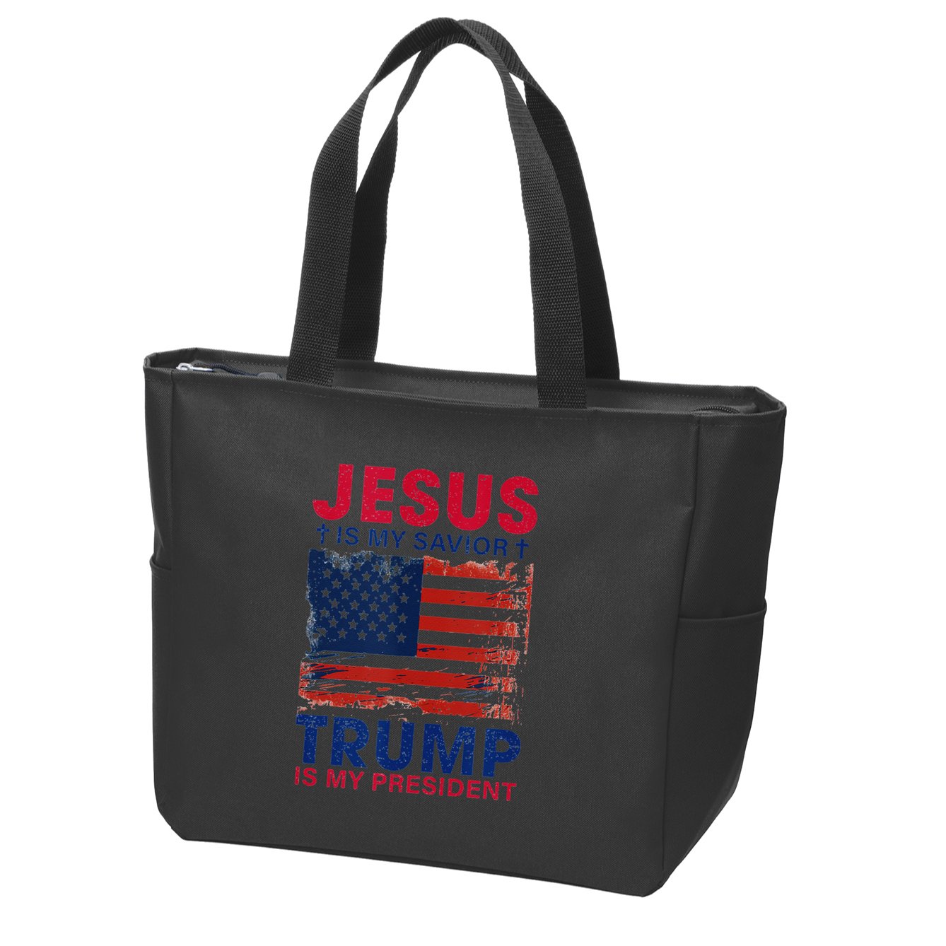 Jesus Is My Savior Trump Is My President Flag Zip Tote Bag