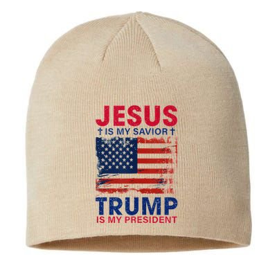 Jesus Is My Savior Trump Is My President Flag Sustainable Beanie