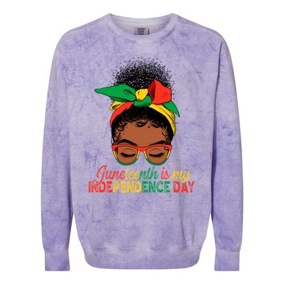 Juneteenth Is My Independence Day Black Queen Melanin Gift Colorblast Crewneck Sweatshirt