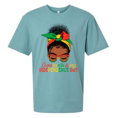 Juneteenth Is My Independence Day Black Queen Melanin Gift Sueded Cloud Jersey T-Shirt