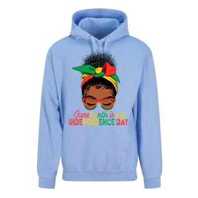 Juneteenth Is My Independence Day Black Queen Melanin Gift Unisex Surf Hoodie