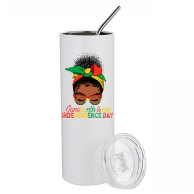 Juneteenth Is My Independence Day Black Queen Melanin Gift Stainless Steel Tumbler