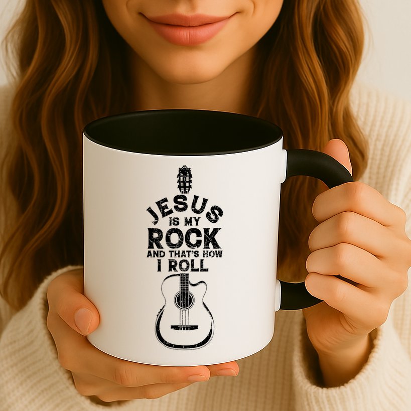 Jesus Is My Rock And That Is How I Roll Christian Mug