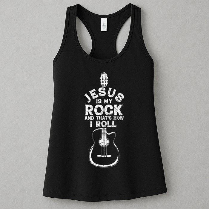 Jesus Is My Rock And That Is How I Roll Christian Womens Tank Top