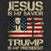 Jesus Is My Savior Trump Is My President Trump 2024 USA Flag Design Is A Great G 11oz C Handle Ceramic Mug