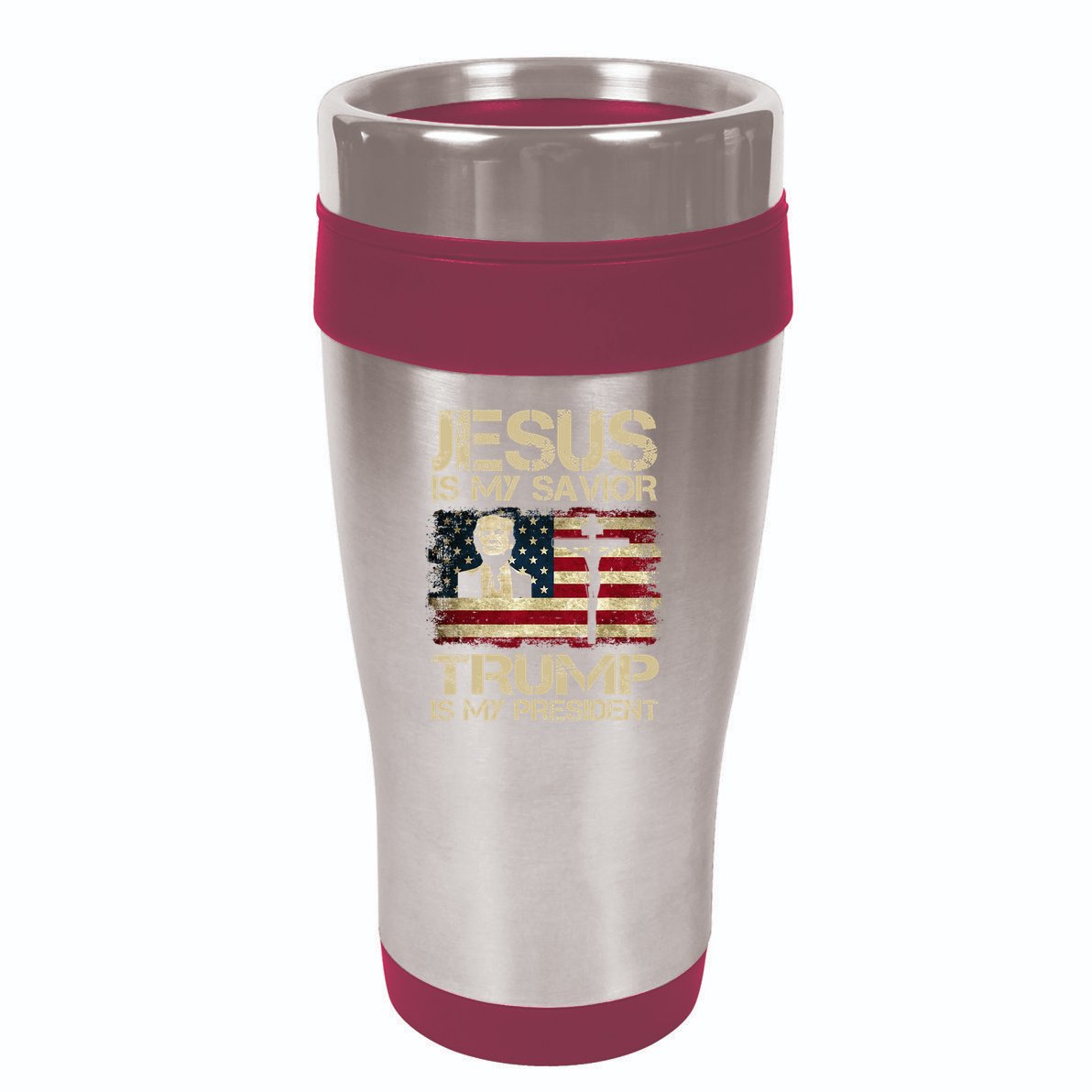 Jesus Is My Savior Trump Is My President Trump 2024 USA Flag Design Is A Great G 16oz Travel Tumbler