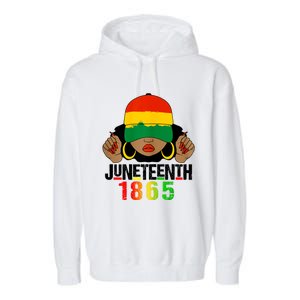 Juneteenth Is My Independence Day Black Women Black Pride Garment-Dyed Fleece Hoodie