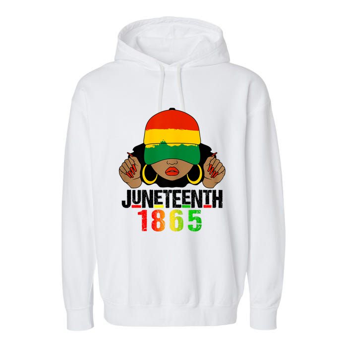 Juneteenth Is My Independence Day Black Women Black Pride Garment-Dyed Fleece Hoodie