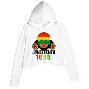 Juneteenth Is My Independence Day Black Women Black Pride Crop Fleece Hoodie