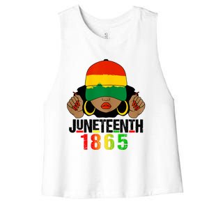 Juneteenth Is My Independence Day Black Women Black Pride Women's Racerback Cropped Tank