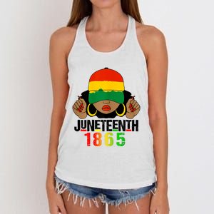 Juneteenth Is My Independence Day Black Women Black Pride Women's Knotted Racerback Tank