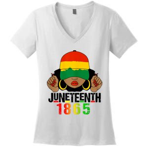 Juneteenth Is My Independence Day Black Women Black Pride Women's V-Neck T-Shirt