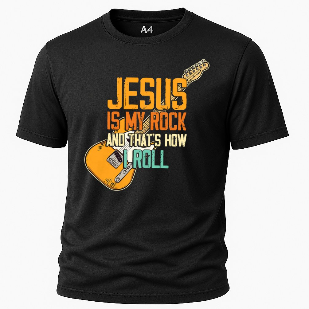 Jesus Is My Rock And That Is How I Roll Christian Cooling Performance Crew T-Shirt