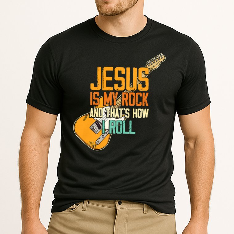 Jesus Is My Rock And That Is How I Roll Christian Cooling Performance Crew T-Shirt