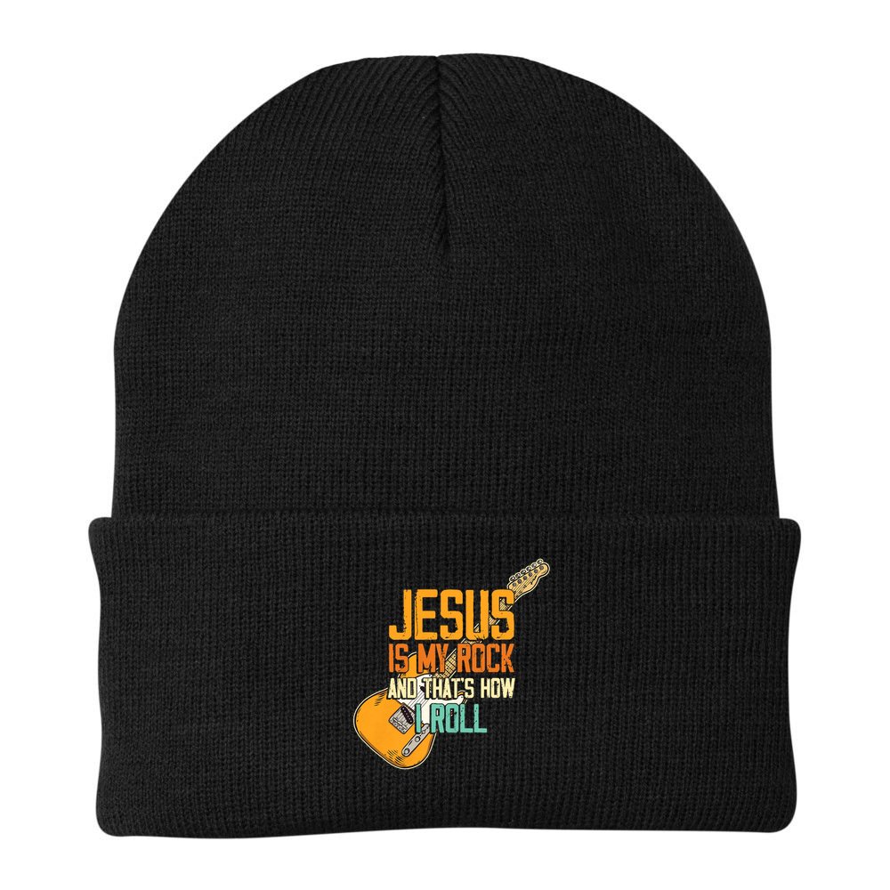 Jesus Is My Rock And That Is How I Roll Christian Beanie