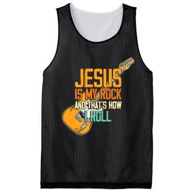 Jesus Is My Rock And That Is How I Roll Christian Mesh Reversible Basketball Jersey Tank