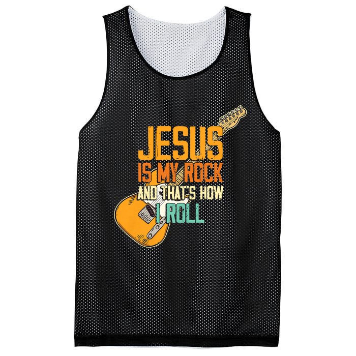 Jesus Is My Rock And That Is How I Roll Christian Mesh Reversible Basketball Jersey Tank