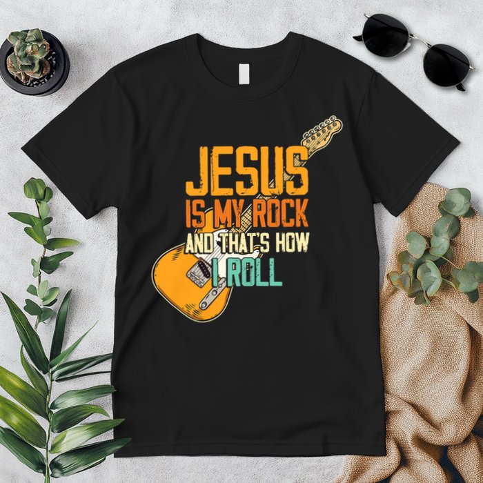 Jesus Is My Rock And That Is How I Roll Christian Premium T-Shirt