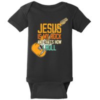 Jesus Is My Rock And That Is How I Roll Christian Baby Bodysuit