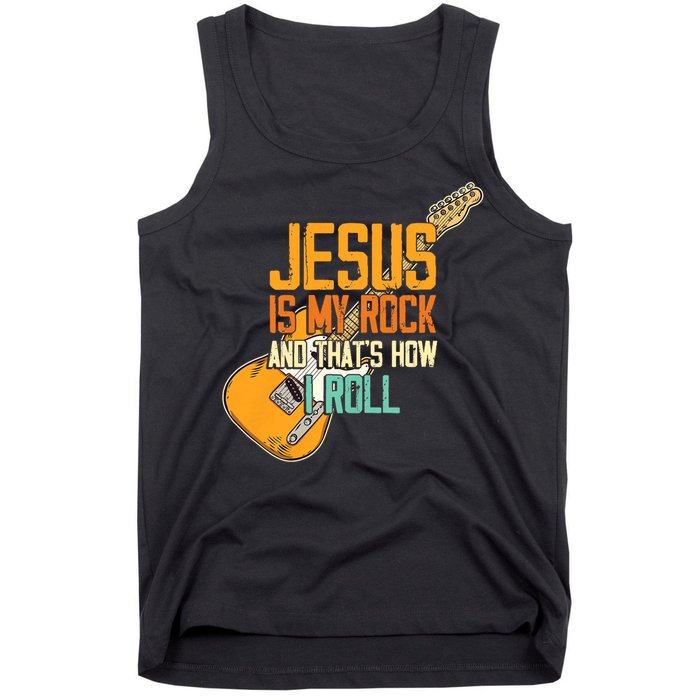 Jesus Is My Rock And That Is How I Roll Christian Tank Top