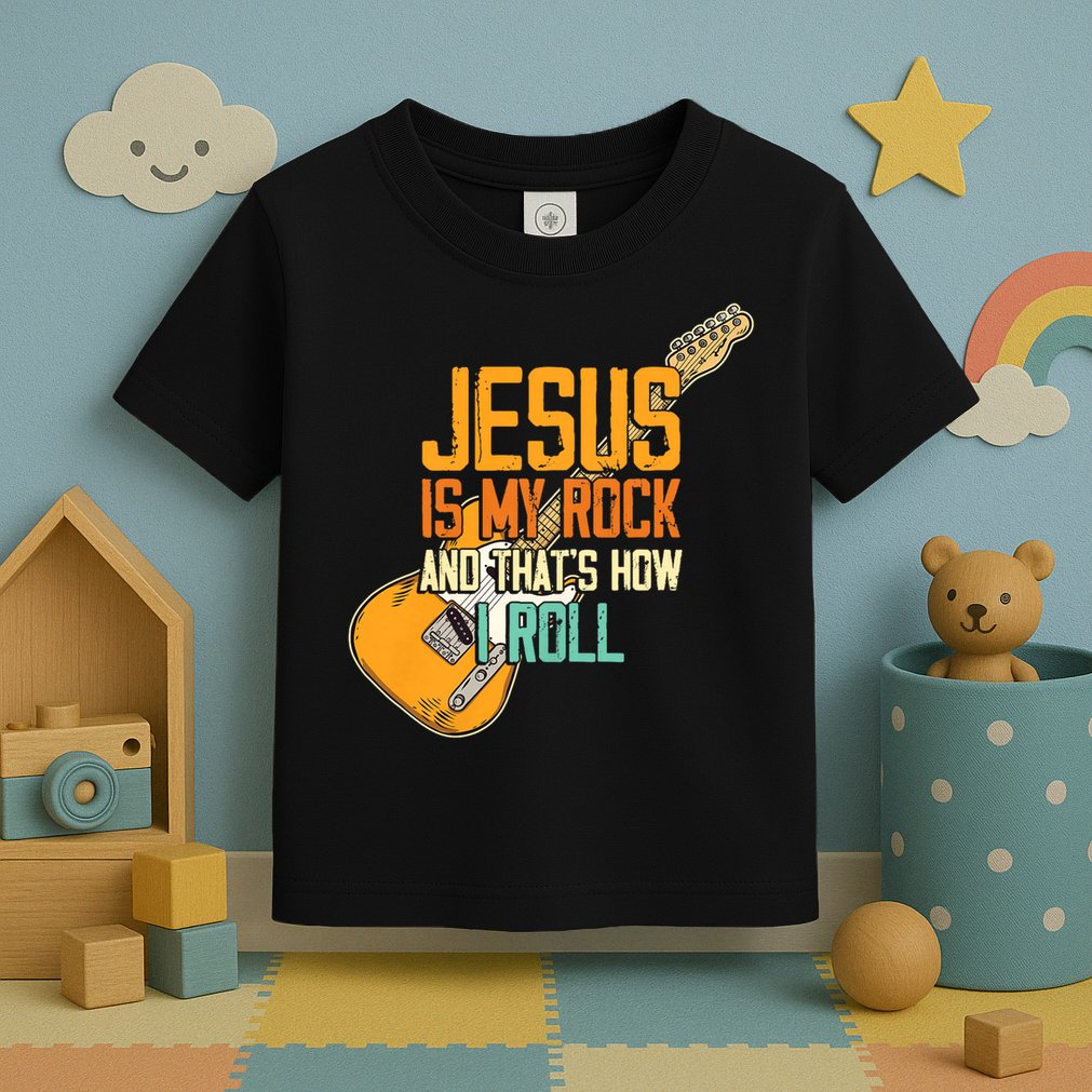 Jesus Is My Rock And That Is How I Roll Christian Toddler T-Shirt