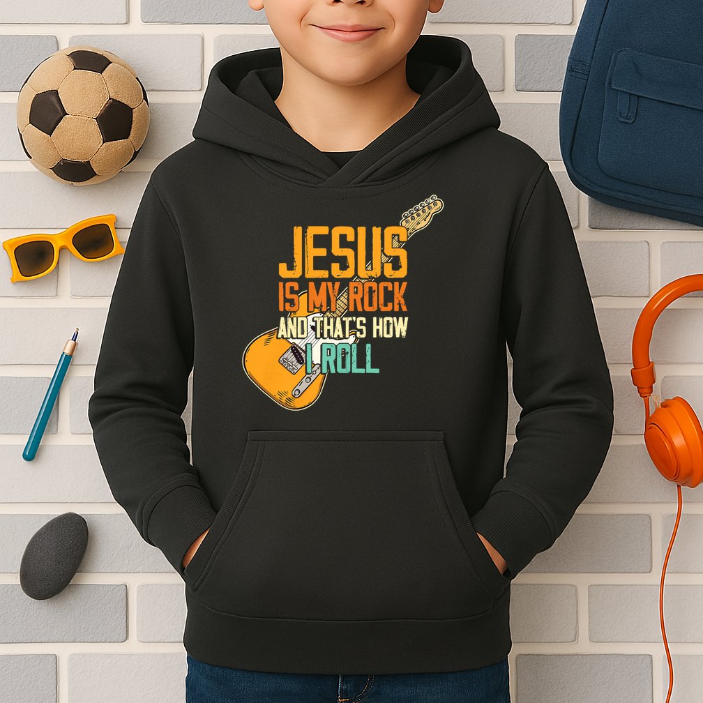 Jesus Is My Rock And That Is How I Roll Christian Kids Hoodie