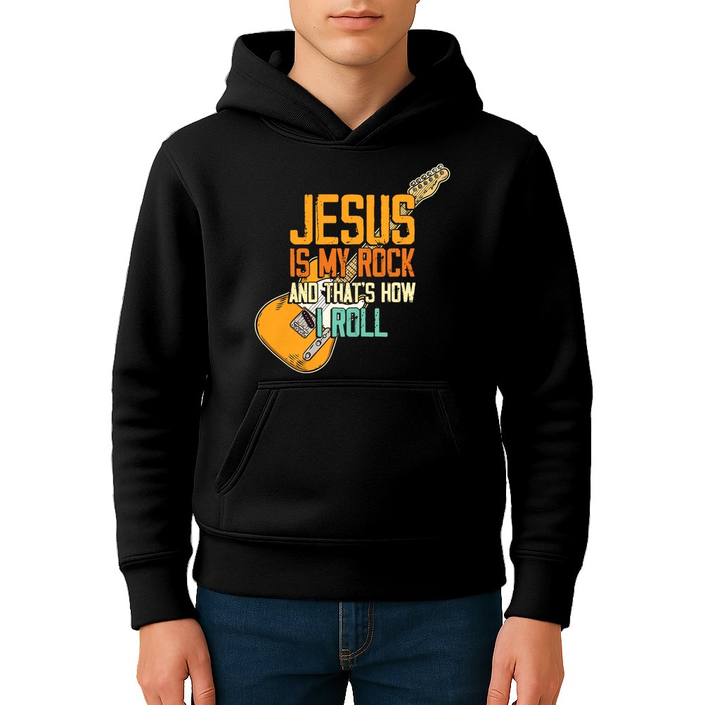 Jesus Is My Rock And That Is How I Roll Christian Kids Hoodie