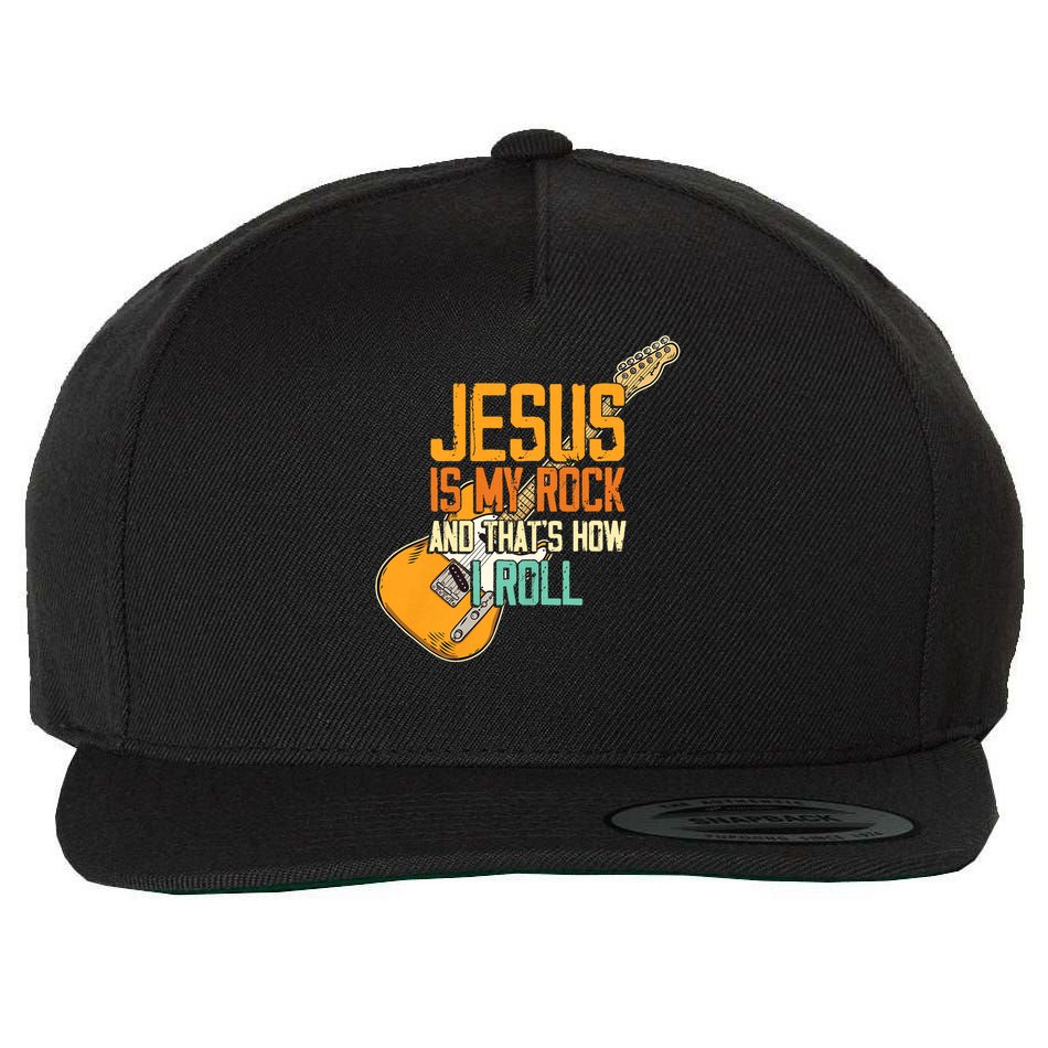 Jesus Is My Rock And That Is How I Roll Christian Wool Snapback Cap