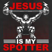 Jesus Is My Spotter Funny Christian Weightlifting Gym Golf Towel