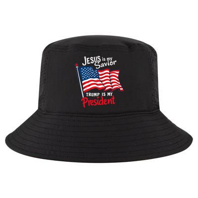 Jesus Is My Savior Trump Is My President Cool Comfort Performance Bucket Hat
