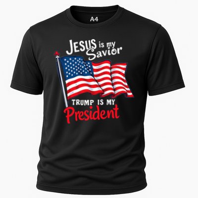 Jesus Is My Savior Trump Is My President Cooling Performance Crew T-Shirt