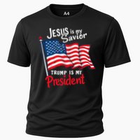 Jesus Is My Savior Trump Is My President Cooling Performance Crew T-Shirt