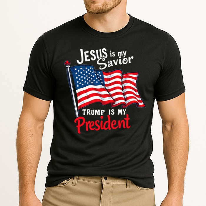 Jesus Is My Savior Trump Is My President Cooling Performance Crew T-Shirt