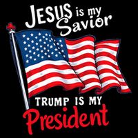 Jesus Is My Savior Trump Is My President Flat Bill Trucker Hat